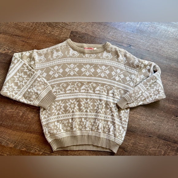 FRAGILE brand vintage 90s juniors fair isle Christmas holiday sweater Nordic EUC - Picture 3 of 12